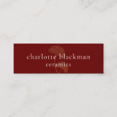 Moderne Gingko Leaf QR Code Mini Carte de visite r (Devant)