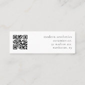 Moderne Gingko Leaf QR Code Mini Carte de visite r (Dos)