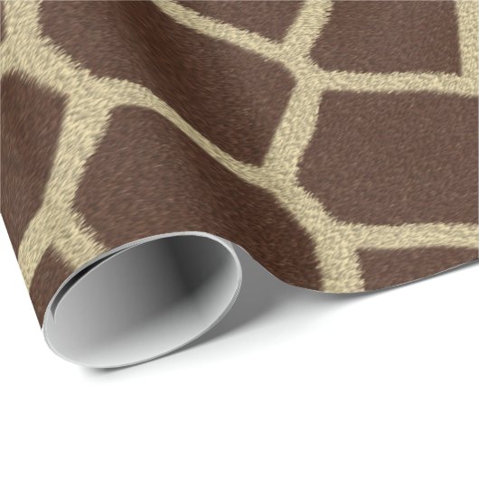 Moderne Giraffe Pattern Brown and Gold Cadeaupapier (Rol Hoek)