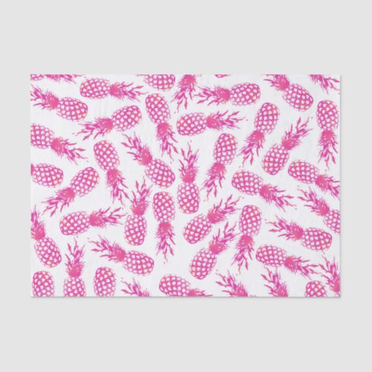 Moderne, girale fuchsia, schattig anananassispatro tissuepapier (Voorkant)