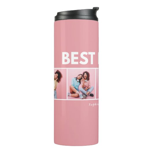 Moderne, girale multi-foetscripttrendbestvrienden thermosbeker (Gedraaid links)