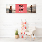 Moderne, girale, roze multi-foto 30e verjaardag  spandoek (Insitu)