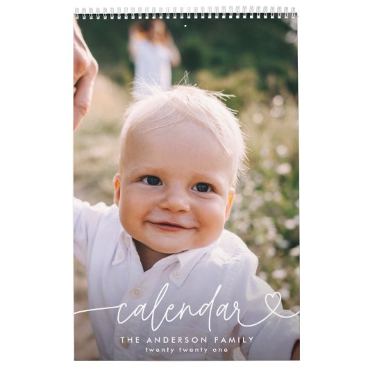 Moderne girale scripttypografie minimale multi-fot kalender (Hoes)