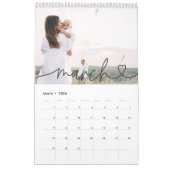 Moderne girale scripttypografie minimale multi-fot kalender (Mar 2026)