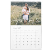 Moderne girale scripttypografie minimale multi-fot kalender (Jan 2027)
