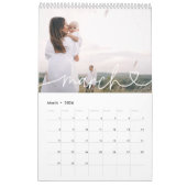 Moderne girale scripttypografie minimale multi-fot kalender (Mar 2026)
