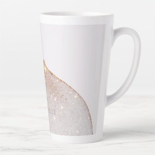 Moderne girale waterverf vormt eenvoudig elegant latte mok (Rechts)