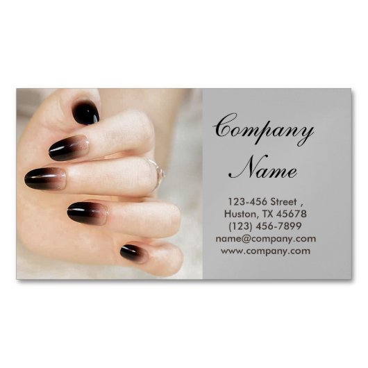 Moderne Girly Beauty Ombre Nagelkunstenaar Nagelsa Magnetisch Visitekaartje (Voorkant)