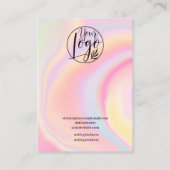 Moderne girly marmeren regenboog script ring displ visitekaartje (Achterkant)