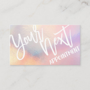 Moderne Girly Pink Peach iriserende typografie Afsprakenkaartje