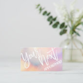 Moderne Girly Pink Peach iriserende typografie Afsprakenkaartje (Staand voorkant)