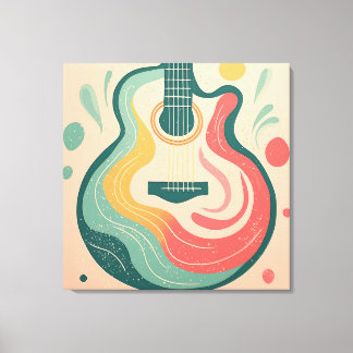 Moderne gitaar Abstracte geometrische vormen Canvas Afdruk