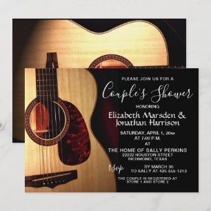Moderne gitaar Musical Handlettered Couple's Showe Kaart