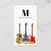 Moderne gitaarleraar Custom Logo Visitekaartje (Voorkant)