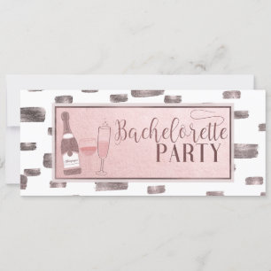 Moderne Glam Bachelorette Party Poppin'-flessen Kaart