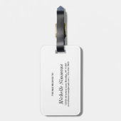 Moderne Glam Brush Glitter Blush Hot Pink Monogram Bagagelabel (Achterkant verticaal)