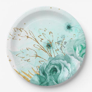 Moderne Glam Chic Flowers voor altijd Papieren Bordje