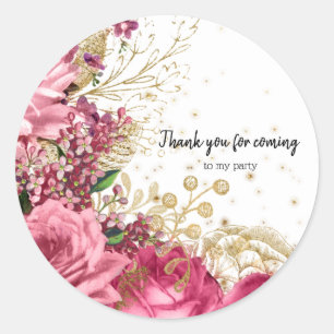 Moderne Glam Chic Flowers voor altijd Ronde Sticker