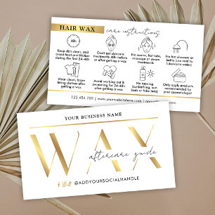 Moderne Glam Gold Waxing Nazorg Instructies Visitekaartje