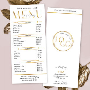 Moderne Glam Goud Spa Schoonheidssalon Menu Prijsl