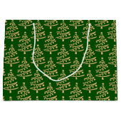 Moderne Glam Green- en Faux Gold-kerstboom Groot Cadeauzakje (Voorkant)