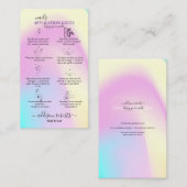 Moderne Glam Iridescent Nails Application Guide Visitekaartje (Voorkant / Achterkant)