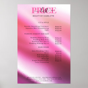 Moderne Glam Prijslijst Poster