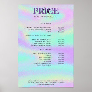 Moderne Glam Prijslijst Poster