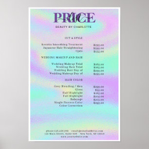 Moderne Glam Prijslijst Poster