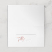 Moderne Glam Roos Gold Wedding Folded Place Card (Buitenkant ongevouwen)