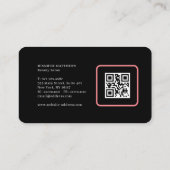 Moderne glam roze neon schoonheidsscript logo qr c visitekaartje (Achterkant)