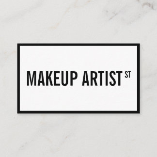 Moderne glam witte zwarte straat teken make-up art visitekaartje