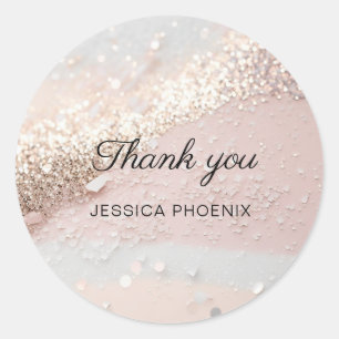 Moderne Glamour Glitter Classic Round Sticker
