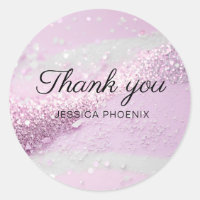 Moderne Glamour Glitter Classic Round Sticker