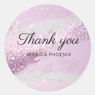Moderne Glamour Glitter Classic Round Sticker