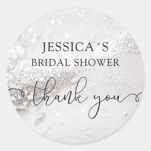 Moderne Glamour Glitter Classic Round Sticker (Voorkant)