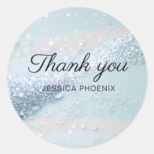 Moderne Glamour Glitter Classic Round Sticker (Voorkant)