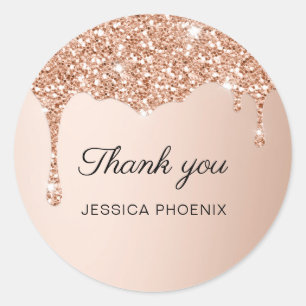 Moderne Glamour Glitter Classic Round Sticker