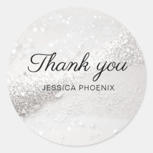 Moderne Glamour Glitter Classic Round Sticker
