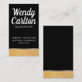 Moderne Glamour Glitter / Zwart Visitekaartje (Voorkant / Achterkant)