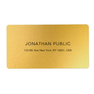 Moderne Glamour Goud Plain Elegante Gouden Verzend Etiket