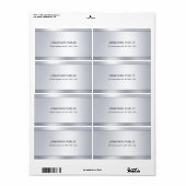 Moderne Glamour Zilver Elegant Professioneel Etiket (Full Sheet)