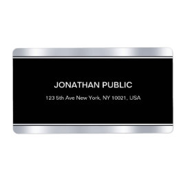 Moderne Glamour Zwart Zilver Elegante Sjabloon Etiket