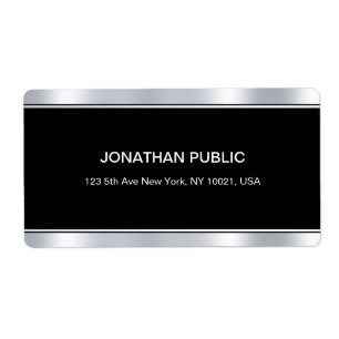 Moderne Glamour Zwart Zilver Elegante Sjabloon Etiket