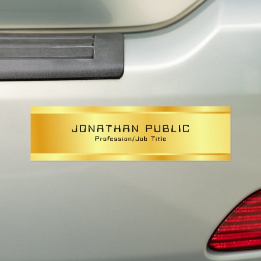 Moderne Glamoureuze Sjabloon Faux Gold Custom Bumpersticker (Op auto)