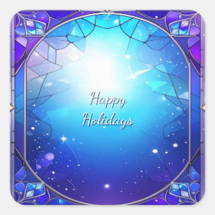 Moderne glas-in-lood lijst vakantie sticker