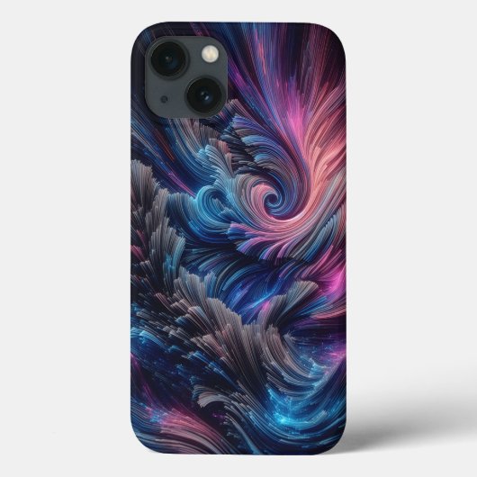 Moderne glasvezel Flow Phone Case - Levendig Blauw (Achterkant)