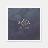 Moderne glazen faux goudglitter kalligrafie monogr servetten (Voorkant)