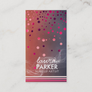 Moderne Glitter Bokeh Make-up Artiest Roze Visitekaartje