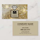 Moderne Glitter Diamond Event Planner Professional Visitekaartje (Voorkant / Achterkant)